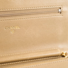 Chanel Light Brown Lambskin Wallet On Chain WOC 21 Series