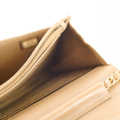 Chanel Light Brown Lambskin Wallet On Chain WOC 21 Series