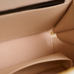 Chanel Handle with Care Quilted Round Vanity Case Lambskin White
