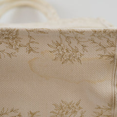 Christian Dior Medium Toile de Jouy Embroidery Book Tote Canvas White/Gold