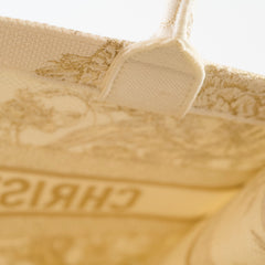 Christian Dior Medium Toile de Jouy Embroidery Book Tote Canvas White/Gold