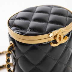 Chanel Crown Box Vanity Shiny Lambskin Black Microchip