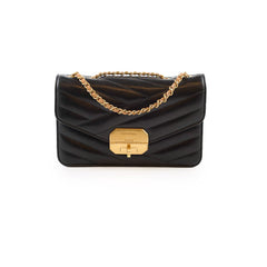 Chanel Chevron Flap Black/Beige Chain