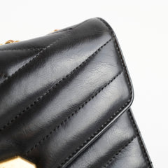 Chanel Chevron Flap Black/Beige Chain