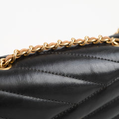 Chanel Chevron Flap Black/Beige Chain