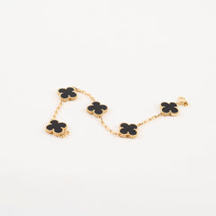 Van Cleef & Arpels 5 Motif Onyx Bracelet