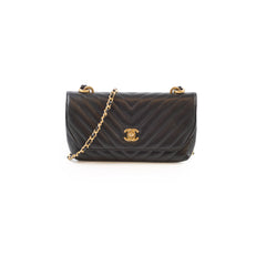 Chanel Seasonal Rectangular Chevron Flap Lambskin Black