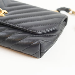 Chanel Seasonal Rectangular Chevron Flap Lambskin Black