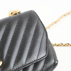 Chanel Seasonal Rectangular Chevron Flap Lambskin Black