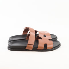Hermes Chypre sandals  brown calfskin leather - Z stamp (2021). Size 46