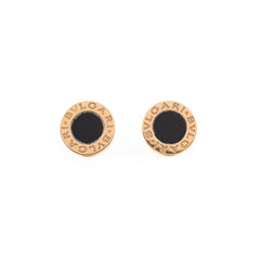 Bvlgari Onyx Rose Gold Stud Earrings