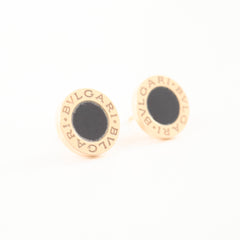 Bvlgari Onyx Rose Gold Stud Earrings