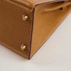 Hermes Kelly 28 Epsom Gold - Y Circle Stamp