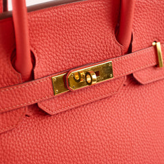 Hermes Birkin 30 Clemence Orange Poppy O Square Stamp