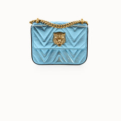 Gucci Broadway Blue Metallic Flap Bag