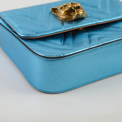 Gucci Broadway Blue Metallic Flap Bag