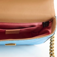 Gucci Broadway Blue Metallic Flap Bag