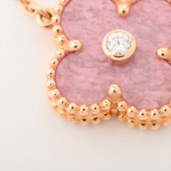 Van Cleef & Arpels Vintage Alhambra Rhodonite diamond Necklace 2021 Holiday