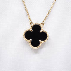 Van Cleef & Arpels Vintage Alhambra Onyx Necklace