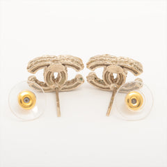 Chanel Coco Logo Gold Rhinestone Earrings Costume Jewellery