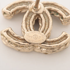 Chanel Coco Logo Gold Rhinestone Earrings Costume Jewellery