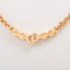 Christian Dior Logo Rhinestone Gold Necklace Costume Jewellery