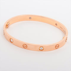 Cartier pink gold Love 17 half diamond Bracelet