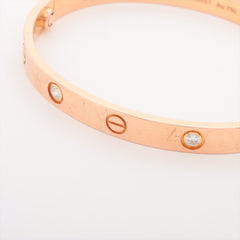 Cartier pink gold Love 17 half diamond Bracelet