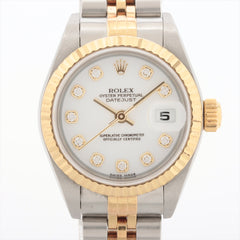 Rolex Datejust 26mm White Face Two Toned with Diamonds Watch
