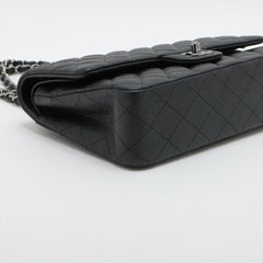 Chanel Classic Flap M/L Medium/Large Caviar Black Shimmer Bag- 18C