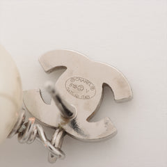 Chanel Coco Logo Rhinestone Pearl Drop Earrings Costume Jewellery