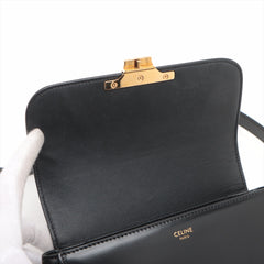 CELINE Teen Triomphe Leather Shoulder Bag Black