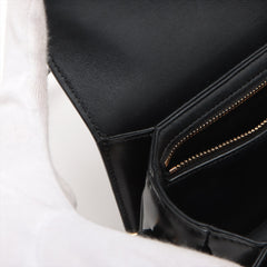 CELINE Teen Triomphe Leather Shoulder Bag Black