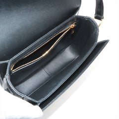 CELINE Teen Triomphe Leather Shoulder Bag Black