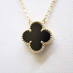 Van Cleef & Arpels Vintage Alhambra Onyx Necklace