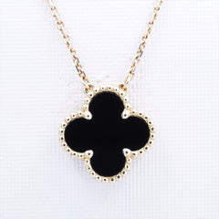 Van Cleef & Arpels Vintage Alhambra Onyx Necklace