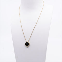 Van Cleef & Arpels Vintage Alhambra Onyx Necklace