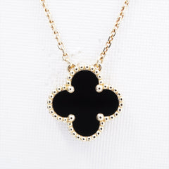 Van Cleef & Arpels Vintage Alhambra Onyx Necklace