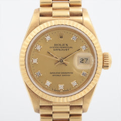 Rolex Datejust 26mm 18k Yellow Gold Diamond Dial Watch