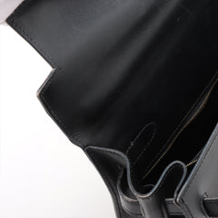 Hermes Kelly 32 Box Leather Black Noir G Square Stamp