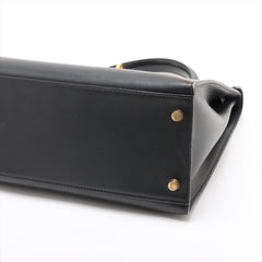 Hermes Kelly 32 Box Leather Black Noir G Square Stamp