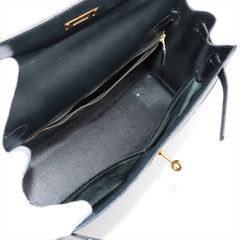 Hermes Kelly 32 Box Leather Black Noir G Square Stamp