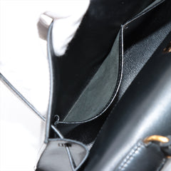 Hermes Kelly 32 Box Leather Black Noir B Square Stamp