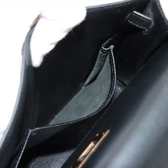 Hermes Kelly 32 Box Leather Black Noir B Square Stamp