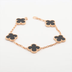 Van Cleef & Arpels Vintage Alhambra 5 Motifs Onyx Bracelet