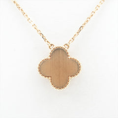 Van Cleef & Arpels Vintage Alhambra Holiday Pendant 18k Yellow Mother Of Pearl with Diamond