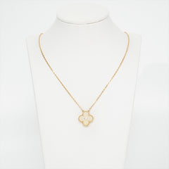 Van Cleef & Arpels Vintage Alhambra Holiday Pendant 18k Yellow Mother Of Pearl with Diamond