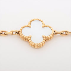Van Cleef & Arpels Vintage Alhambra 5 Motifs White Mother of Pearl MOP Bracelet