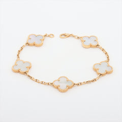 Van Cleef & Arpels Vintage Alhambra 5 Motifs White Mother of Pearl MOP Bracelet