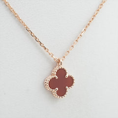 Van Cleef & Arpels Sweet Alhambra Carnelian Necklace